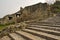 Stairs and fortress wall ruins at Kalemegdan fortress in Belgrade