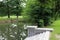 Stairs in garden of Kravare castle, near Opava