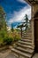 Stairs and Garden of an Old House in Labin in Croatia