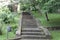 Stairs in the gardens of historic center of Girona