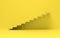 Stairs going upward with Yellow background. Business rise, forward achievement