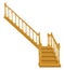 Stairs for the house inside to the second floor made of wooden vector illustration