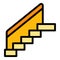 Stairs icon color outline vector