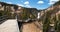 Stairs leading down to view of the Lower Falls in the Grand Canyon of the Yellowstone River in Yellowstone National Park in USA