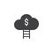 Stairs in money cloud vector icon