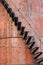 Stairs on a rusted industrial structure