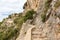 Stairs stairway to castle Castell d`Alaro hiking trail path way on Mallorca travel traveling holidays vacation in Spain