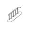 Stairs, stairwell, up icon. Vector illustration, flat design