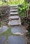 Stairs and stepping stones made of lava rocks