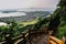 Stairs to climb Seongsan mountain in Jeju Island, South Korea