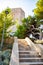 Stairs to Lovrijenac Fort at the northern harbor entrance from the old town walls in Dubrovnik, Croatia