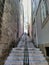 Stairs between two buildings. Lisbon, Portugal