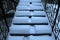 Stairs under the snow after the night snowfall