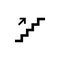 Stairs up vector icon. Arrow, ladder, stairway, step icon. Stairs symbol logo illustration