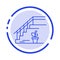 Stairs, Upstairs, Floor, Stage, Home Blue Dotted Line Line Icon