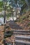 The stairs on the walking trail near Buttermilk Falls, Ithaca, New York