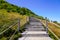 Stairs wooden pathway on the mountain