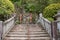 The stairway and lantern of Kurama-Dera temple. Kyoto Japan