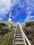 Stairway leading to the Campbell Point lighthouse on the South Island of New Zealand