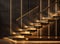 Stairway lights bulb for illumination as safety protection wooden stairs architecture interior design of contemporary