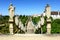 Stairway with statues of portuguese kings, Castelo Branco, Portugal