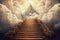 Stairway to heaven, , last journey to afterlife, religious concept, bible, angels. Death. Forever life in paradise