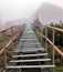 Stairway to heavens above on Ceahlau mountain