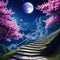 stairway to magic with crecent moon