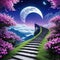 stairway to magic with crecent moon
