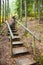 Stairway to mountains forest, nature trail in reserve