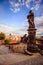 The Stairway to the Prague Castle in summer in Prague, Czech Republic