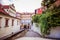 The Stairway to the Prague Castle in summer in Prague, Czech Republic