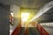 Stairway under concrete road bridge