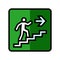 stairway up evacuation emergency color icon vector illustration