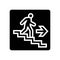 stairway up evacuation emergency glyph icon vector illustration