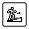 stairway up evacuation emergency line icon vector illustration