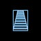 stairway up icon in neon style. One of Stairs collection icon can be used for UI, UX