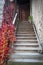 A stairways led to to an old building inside St. George`s Abbey, a Benedictine monastery and museum in Stein am Rhein, Switzerland