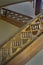 Stairwell with Carved Wood Railings Vertical