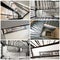Stairwell inside old building collage