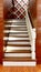 Stairwell or staircase with wooden and modern railing vintage architectural design