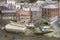 Staithes Village houses background