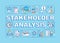 Stakeholder analysis word concepts blue banner