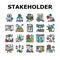 Stakeholder Business Collection Icons Set Vector
