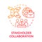 Stakeholder collaboration red gradient concept icon
