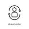 Stakeholder pensions icon. Trendy modern flat linear vector Stakeholder pensions icon on white background from thin line business