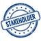 STAKEHOLDER text on blue grungy round rubber stamp