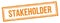 STAKEHOLDER text on orange grungy vintage stamp