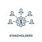 Stakeholders icon. Simple element from agile method collection. Filled Stakeholders icon for templates, infographics and