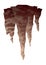 Stalactite. Icicle shaped hanging mineral formations in cave. Nature brown limestone, material stone icon. Natural